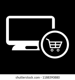 Online shopping vector icon white