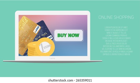 Online shopping vector illustration