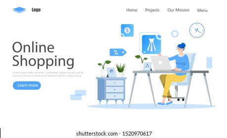 Online Shopping Vector Illustration Concept, Suitable for web landing page, ui, mobile app, editorial design, flyer, banner, and other related occasion