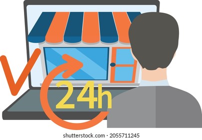 Online shopping vector illustration design