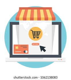 
Online shopping vector illustration. E-commerce concept 
