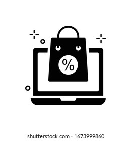  Online Shopping Vector illustration. Shopping and E-commerce Glyph icon. 