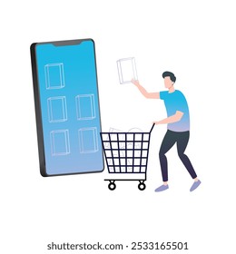 online shopping vector illustration eps for mobile apps web, social media 