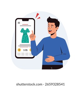 Ilustración vectorial de compras en línea. Archivo EPS 10