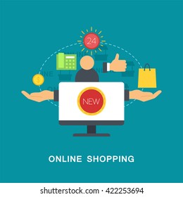 Online shopping vector image