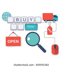 online shopping vector infographic elements
