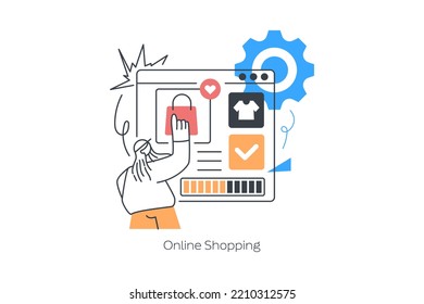 Online Shopping Vector Isolated Concept Metaphor Illustration. Flat vector illustration isolated on white background