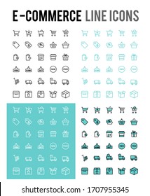 Online shopping vector line icon for app and mobile website responsive 