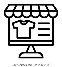 Online Shopping Vector Line Icon Design