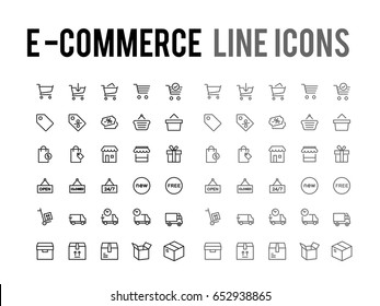 Online shopping vector line icon for app and mobile website responsive 