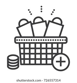 online shopping vector line icon, sign, illustration on background, editable strokes