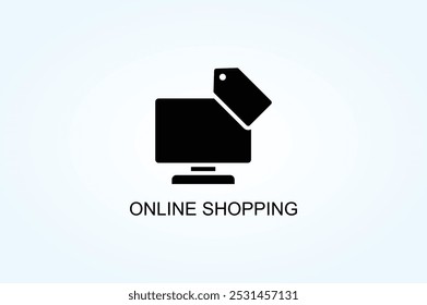 Vector de compras en línea o logotipo signo símbolo ilustración