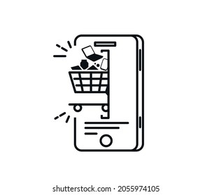 Online Shopping Vector Marketing and Digital Marketing Concepts on Websites or Mobile Applications. smartphone design for online store promotion.
