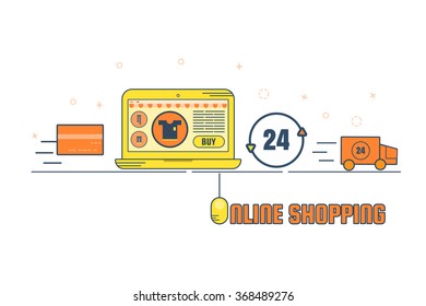 Online shopping ,Vector technology concept