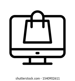 online shopping vector thin line icon 