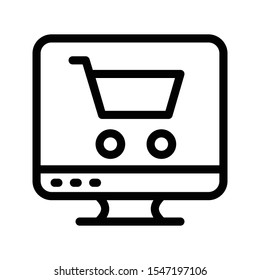 online shopping vector thin line icon
