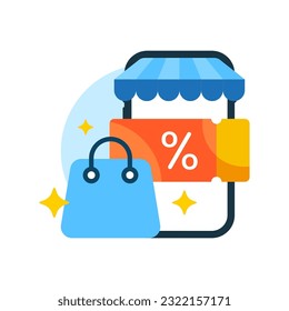 online shopping vouchers concept illustration flat design vector eps10. modern graphic element for landing page ui, infographic, icon