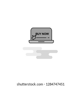 Online shopping Web Icon. Flat Line Filled Gray Icon Vector