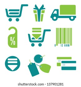 On-line shopping web icons