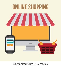 online shopping. web store. information technology and business design concept.