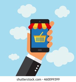 On-line Shopping. Web store. Vector illustration