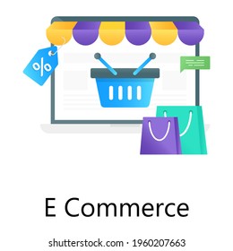 Online shopping website, gradient vector of ecommerce 