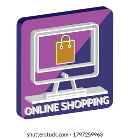 
online shopping_ 3D vintage vector Label is a piece of paper,plastic film,cloth,metal or other material affixed to a container or product.
