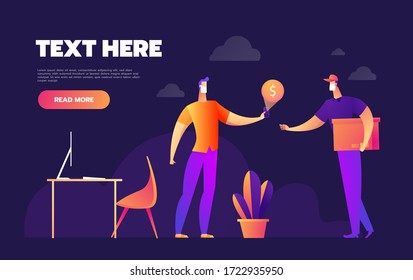 Online Shopping.Social Distancing, Keeping Distance for Decrease Infection Risk For Prevent Virus Covid-19. Food Delivery. Flat Vector Illustration