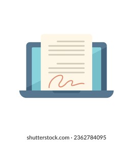 Online signature icon flat vector. Agent service. Call center isolated