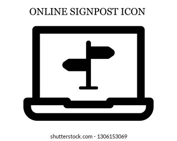 online Signpost icon. Editable online Signpost icon for web or mobile.