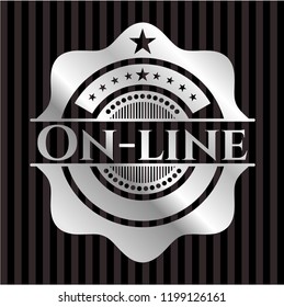 On-line silver shiny emblem