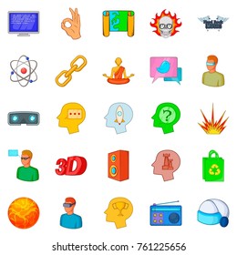 Online simulator icons set. Cartoon set of 25 online simulator vector icons for web isolated on white background
