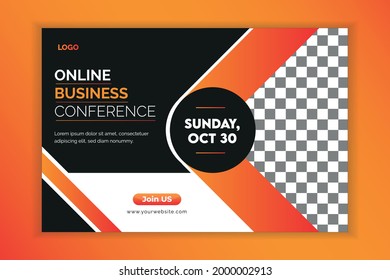 Online social media post template. It is suitable for business webinars, marketing webinars, online class programs, live stream programmer, seminar Courses, and other E-Learning, etc square vector des