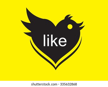 online social networking like button and blue bird
