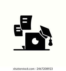 online source icon, isolated black style icon