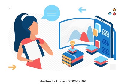 Online sources materials for educational development. Digital learning engaging students degree program