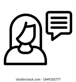 Online speaker icon. Outline online speaker vector icon for web design isolated on white background