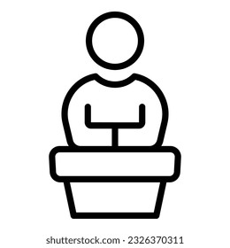 Vector de contorno de icono del altavoz en línea. Líder clave. Medios sociales