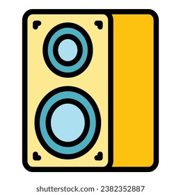 Online speaker icon outline vector. Computer shop. Business mall color flat