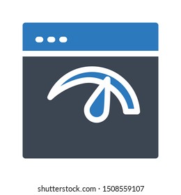 online speed glyph colour vector icon