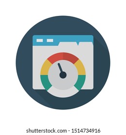 online speed glyph flat vector icon