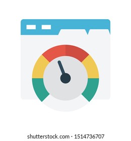 online speed glyph flat vector icon
