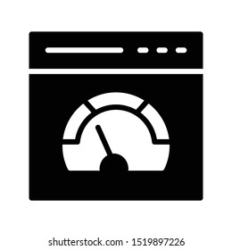 online speed glyph flat vector icon