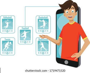 Online sports course major selection form phone illustration