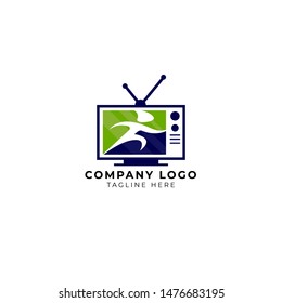 online sports tv broadcasts logo vector icon ilustration