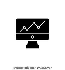 online statistic icon vector illustration. online statistic icon black style design. isolated on white background