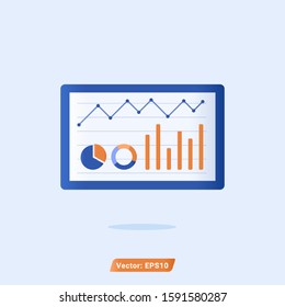 online statistic vector illustration flat style design