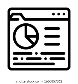 Icono De Análisis Estadístico En Línea Vector De Línea Ligera. Sitio Web De Statistician Analytics Internet Con Info Gráfico Concepto Pictograma Lineal. Signo de contorno monocromo símbolo de contorno aislado Ilustración