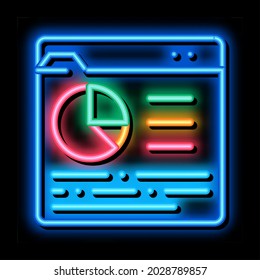Online Statistician Analysis neon light sign vector. Glowing bright icon Statistician Analytics Internet Web Site With Info Graphic sign. transparent symbol illustration
