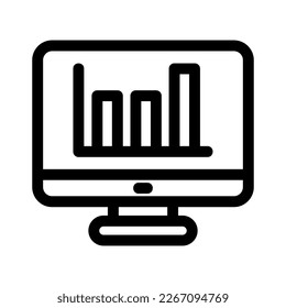 Symbol für Online-Statistiken oder Logo, einzelne Zeichen, Vektorgrafik - hochwertige Vektorsymbole mit schwarzem Stil
